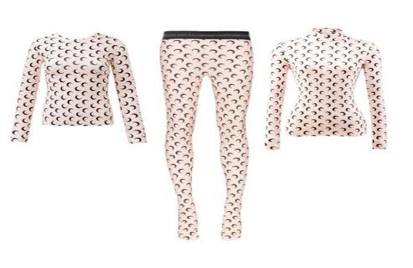 

22ss women jumpsuits shirts tee casual tshirt moon long sleeve marine pants leggings street clothes tees outwear rompers1848946, Black;white