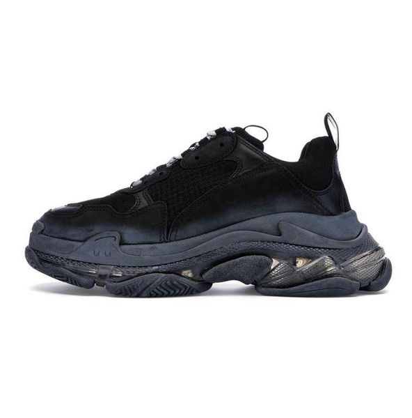 

balencagas triple s platform casual shoes mens women clear sole crystal bottom old dad grandpa 17fw paris vintage luxury designer 9543186