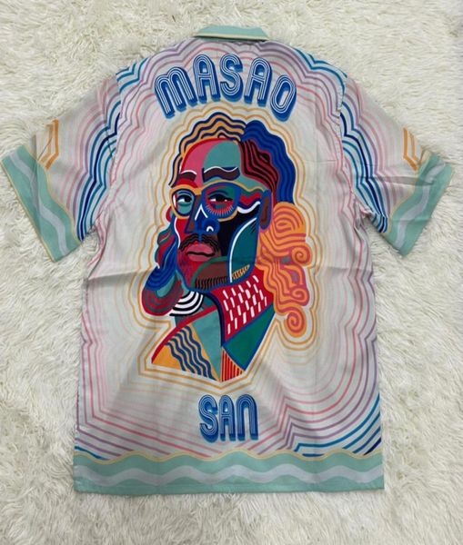 

europe usa hawaii beach head portrait gradual change striped silk tee casual shirt spring summer cool hippocampus hip hop short sl8318846, Black;brown