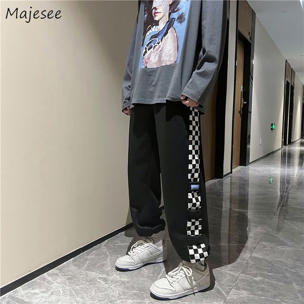 

men's pants men sweatpants casual ins all-match bottoms harajuku patchwork design fashion korean style student spring ankle-length retr, Black