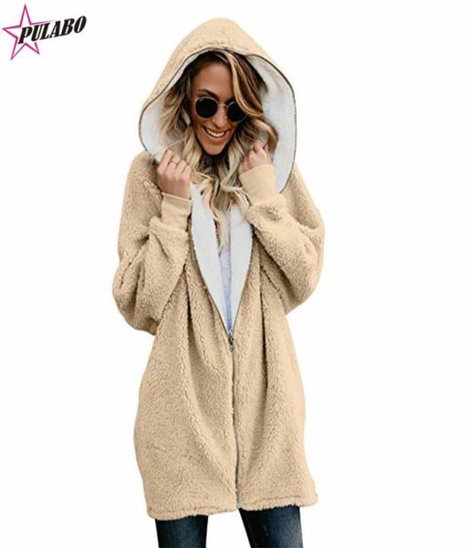 

winter coat for women faux fur fleece jacket sherpa lined zip up hoodies cardigan womens plus size fashions cape coat8634713, Black