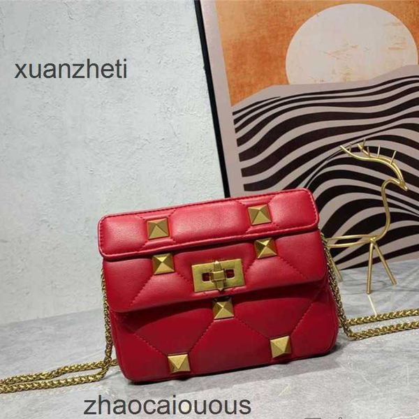 

lady's chain fashion flap bag classic women's bags valantions small rivet designer large handbag leather sheepskin one handheld sh