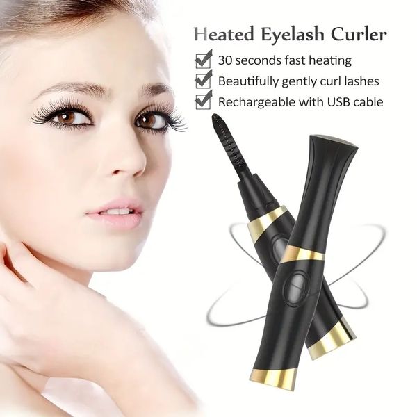 

eyelash curler portable electric heated comb eye lash perm long lasting eyelashes curls thermal eyelash curler makeup tools