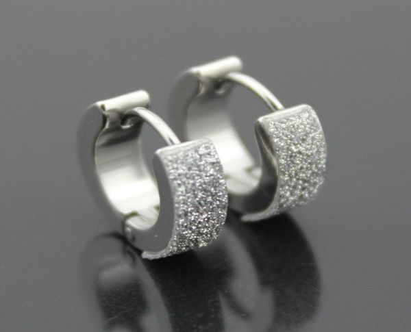 

316l titanium steel stud earrings for men black and silver color scrub earrings statement earrings stainless steel ear buckle with1265842, Golden