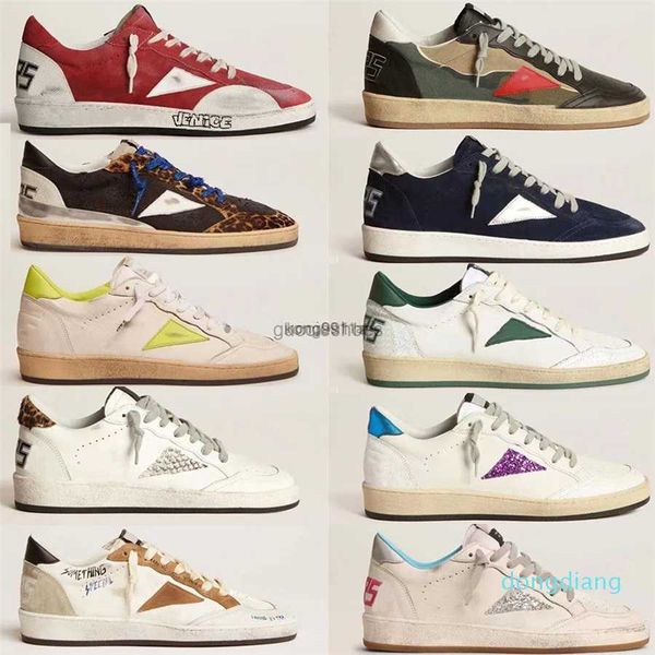 

casual shoes 22ss italy brand women shoe sneakers super ball star luxury golden sequin classic white do-old dirty designer man 35-46, Black