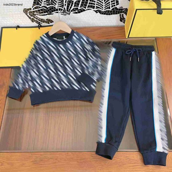 

tracksuits designer kids suits baby autumn sets size 90-150 cm 2pcs alphabet printed round neck sweater and patchwork pants aug21, White