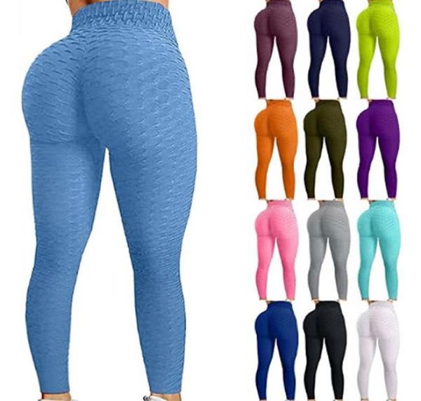 

famous tiktok leggings yoga pants for women high waist tummy control booty bubble hip lifting workout running tights5804692, Black