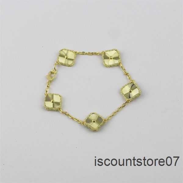 

fashion classic 4/four leaf clover bracelets bangle chain 18k gold agate shell mother-of-pearl for women girl wedding mother' day jewel, Golden;silver