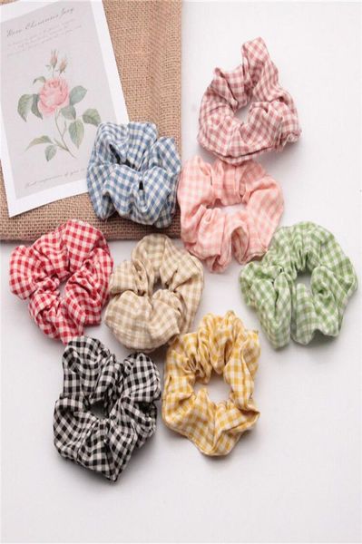 

hairbands grid scrunchie ponytail hair holder rope plaid headdress houndstooth hair tie accesorios scrunchy headband6556213, Pink