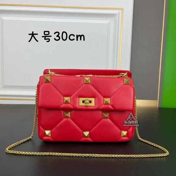 

v designer bags for ladies vahigh appearance oversized rivet genuine leather versatile chain diamond grid one shoulder handbag dual-purpose