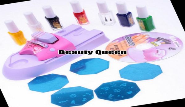 

nail art diy printing machine polish stamp kit color design stamping printer set stencil image plate4546426, White