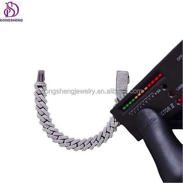 

custom sterling silver 925 diamond bracelet 12mm ice out vvs moissanite cuban link bracelet