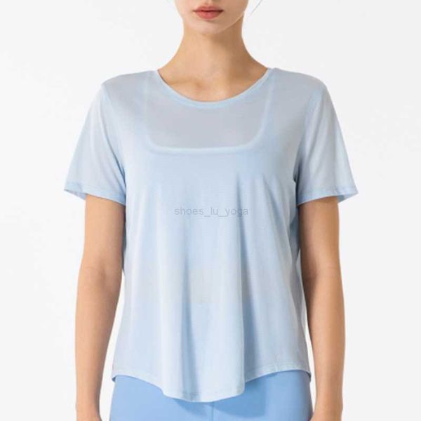 

ll yoga ll's new women's yoga clothes short-sleeved fitness sports summer breathable sweat-absorbing quick-drying casual t-shirt