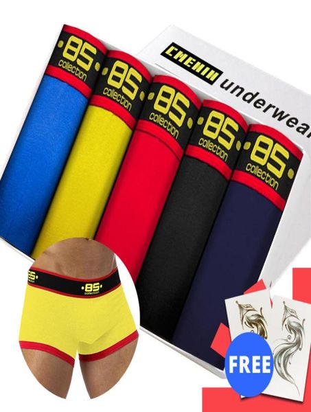 

5pcslot men underwear boxer male underpants man boxers short cotton breathable solid male panties comfortable brand shorts bs40 c7880763, Black;white