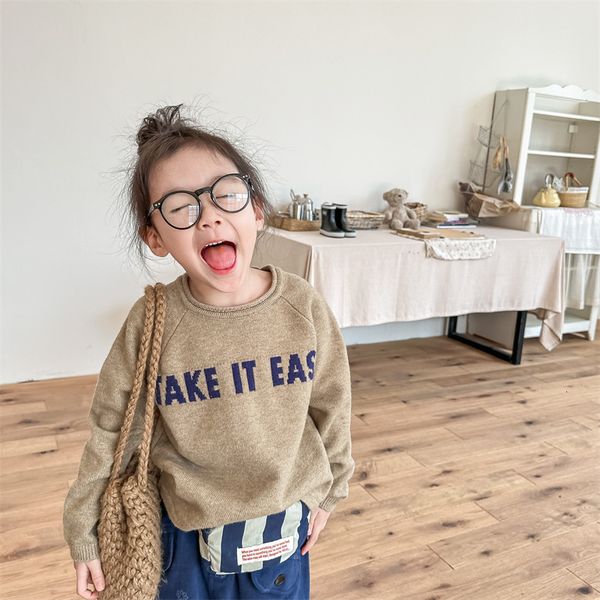 

family matching outfits children's sweaters 2023 autumn and winter knitted boys girls korean 230821, Blue