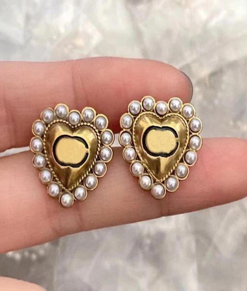 

earings for women jewelry designers stud earrings letter gold studs fashion luxurys pearl love earring 925 silver boucles box new 1914549, Golden;silver