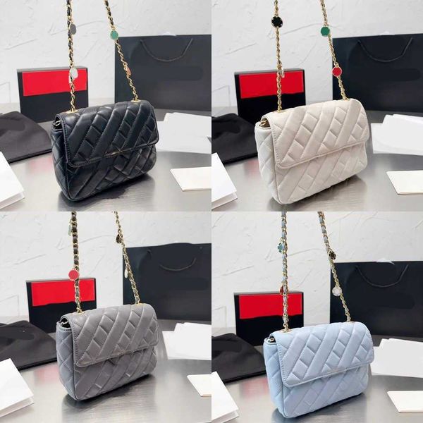 

cc gold coin chain designer bag lattice women square bag leather crossbody bags classic shoulder bags multicolor purse 230615