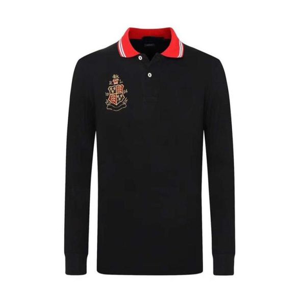 

hombre big pony polo shirt men long sleeve polo shirt camisa embroidered homme usa classic fashion polo masculine5645292, White;black