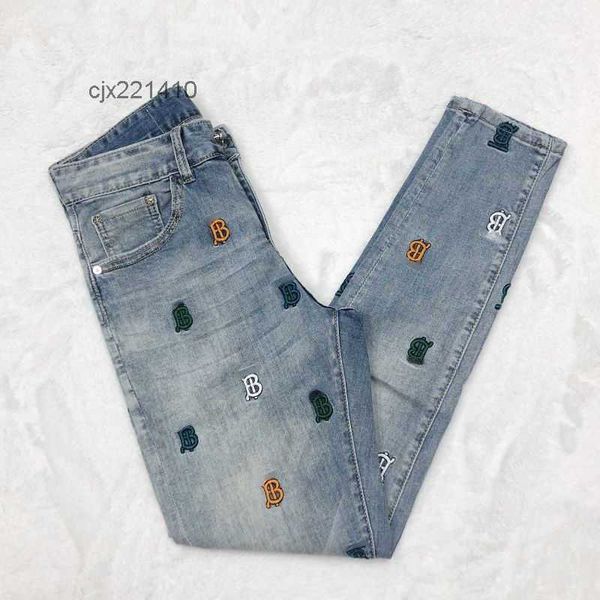 

oversized jeans burb designer pants tb embroidered trousers women, Blue