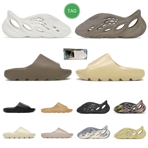 

slippers designer slide foam sandals runners for women shoes flip flops orange desert bone brown luxury sandals blue onyx glow green men wom, Black