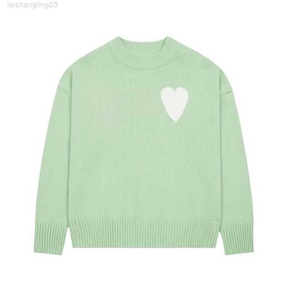 

autumn winter new pullover sweater love amies embroidered jacquard paris fashion loose casual knitwear amis for men and women iipw, White;black