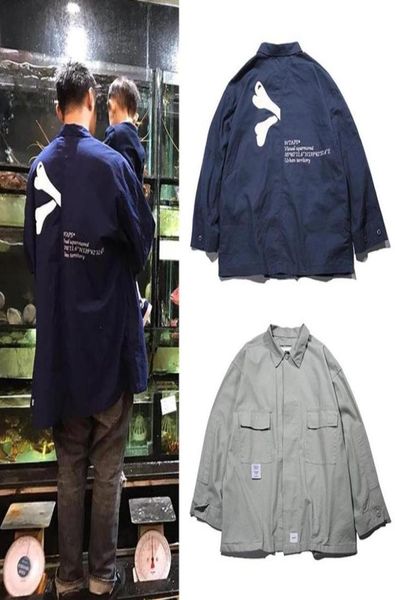 

men039s jackets wtaps 2021 trend bone twopocket windbreaker jacket loose tooling travel outfit29507206715, Black;brown