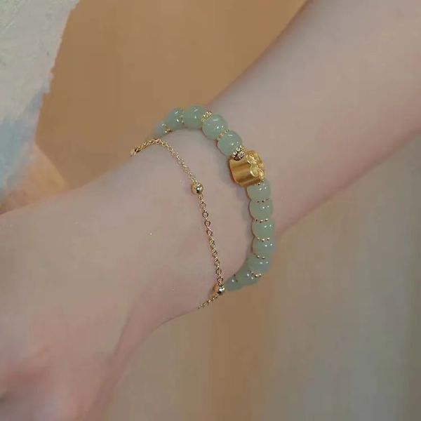 

strand old mountain sandalwood bracelet 6mm double ring wooden handstring buddha beads hetian white jade south red jewelry giftzz