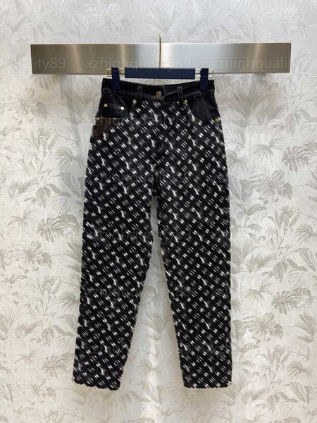 

women jeans womens designer denim pant fashion letter jacquard high waisted straight fit handsome and versatile pants designer jeans womens, Blue