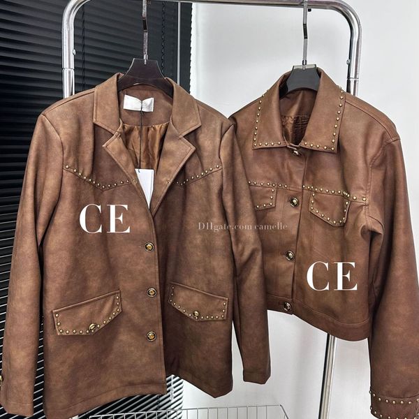 

women's designer leather blazer jacket clothing ce spring new released top, White;black