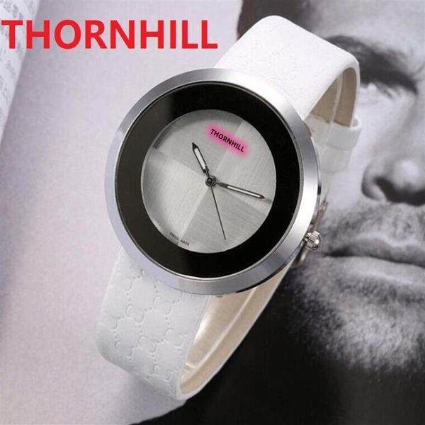 

men women couple fashion wristwatches 40mm luxury leather quartz waterproof business trend highend watches268a, Slivery;brown