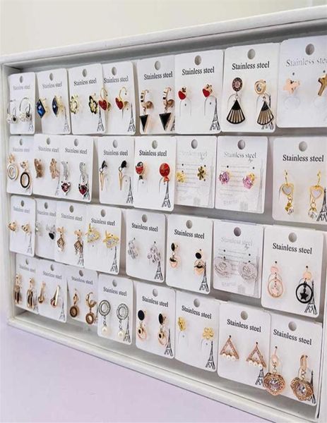 

20 pairs lot whole stainless steel stud earrings designs for girls and women 210610324c1576369, Golden;silver
