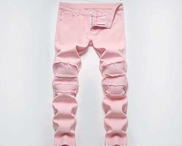 

men039s jeans high street ripped patch pink men39s spring summer casual whiskers straight denim trousers for malemen039s5661140, Blue