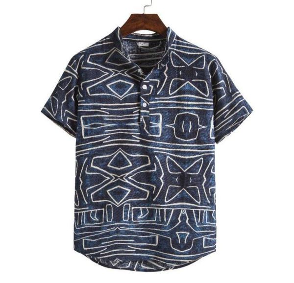 

shirts for men vacation hawaiian shirt stand collar navy summer camisas de hombre men clothing2373951, White;black