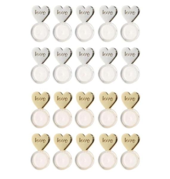 

20pcs heart love magic earring lifters lifts backs adjustable hypoallergenic nuts ear lobe support stud4897560, Golden;silver
