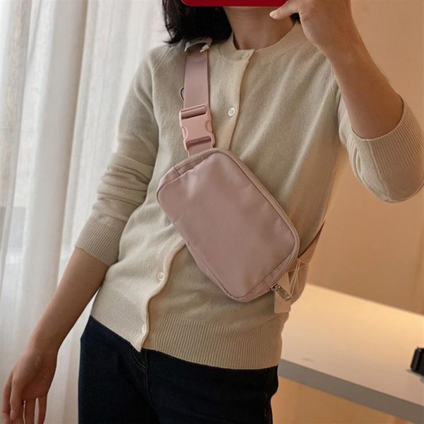 

1l capacity lu waist bags men women sport runner fanny pack belly waist bum bag fitness running belt jogging pouch back chest bags253j