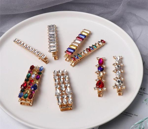 

colorful luxury crystal rhinestones hairpins geometric round oval rhinestones hair clips hair jewelry accessories t4291831287, Golden;silver
