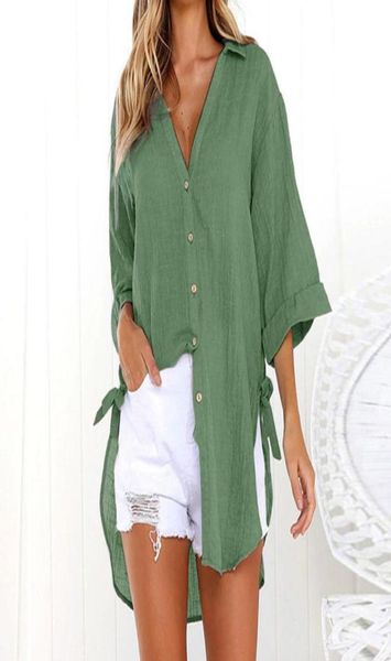 

m5xl plus size women beach cover up solid bikini tunic button long sleeve swimwear swimsuit kaftan pareo cape mujer women039s9548746, White;black