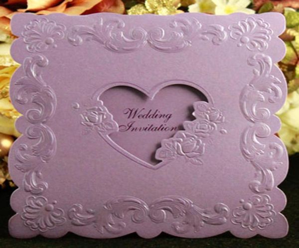 

wedding invitations creative invitation cards customized 3 fold heart decoration invitations purple beige red color3617539, Black