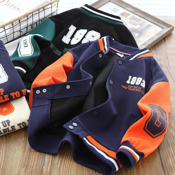 

jackets teenage boys spring autumn fashion bomber jackets kids streetwear baseball uniform sport coat loose students outerwear 4-12 y 230818, Blue;gray