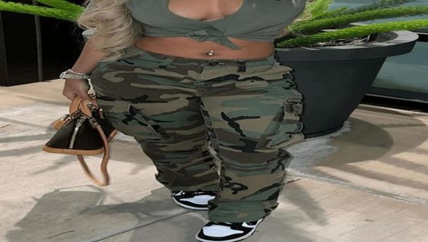 

y2k clothes parachute cargo pants for women 2022 green casual print camouflage trousers baggy straight pants streetwear 22101038762662, Black;white