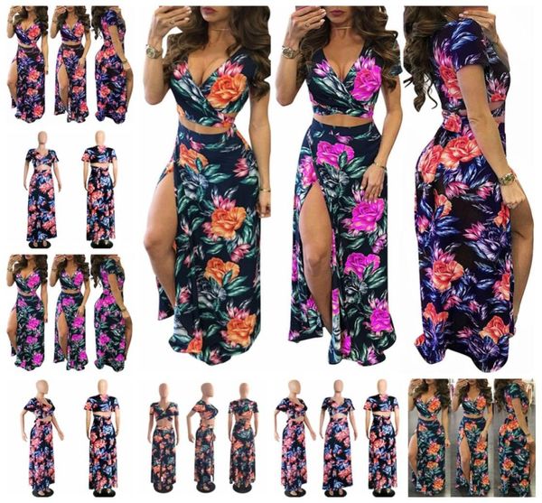 

european spring summer new products fashion printing hedge v neck floral dresssupport mixed batch8990419, White