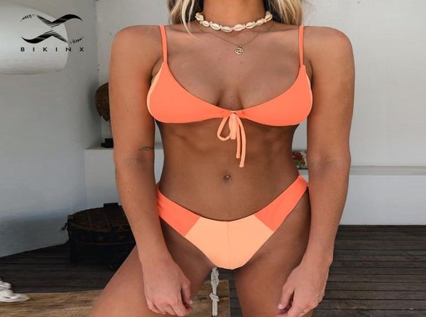 

patchwork bikini 2020 high cut swimwear women string lace up bathing suit woman summer bathers swimsuit female biquini new2251594