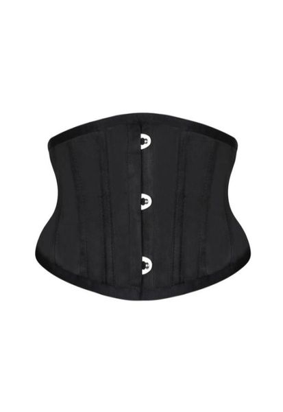

women waist trainer corsets slimming shaper belt short torso satin underbust corset lace up bustiers corsets64995204415671, Black;white