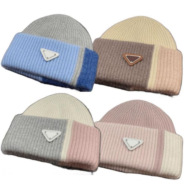 

designer hat for man designer beanie women fall winter hat p home inverted triangle rabbit velvet knitted hat female pullover wool hat casua, Blue;gray