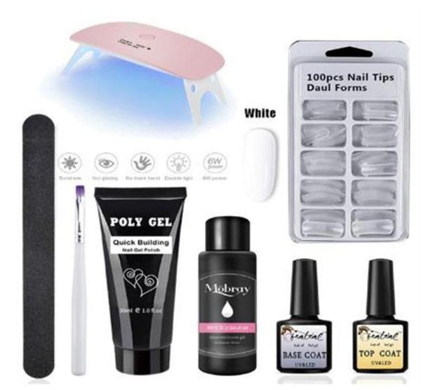 

30g set nail polish art quick building nail extension uv gel varnish clear pink gel lacquer kit150l4180096