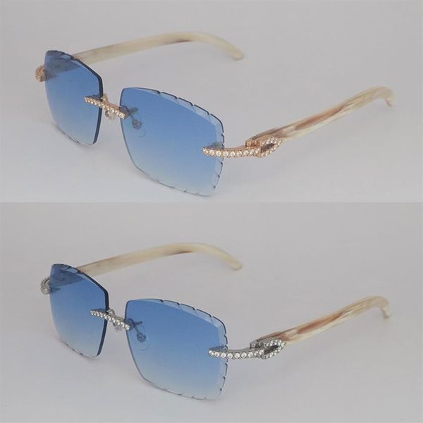 

moissanite diamond set rimless sunglasses womans big stones 2 5 carat diamond sun glasses original white stripes genuine natural h250p, White;black