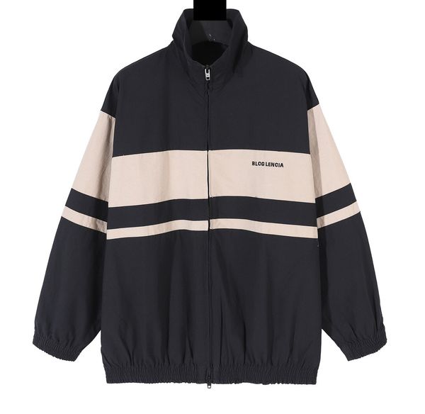 

blcg lencia mens jackets windbreaker zip hooded stripe outerwear quality hip hop designer coats fashion spring and autumn parkas brand cloth, Black;brown