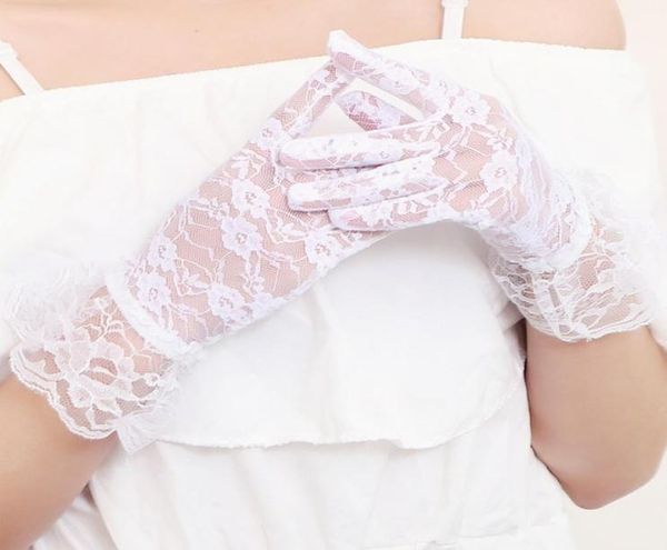 

lace sunscreen gloves women039s wedding ceremony breathable short finger7753331, White