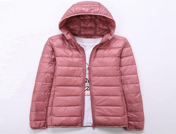 

spring autumn womens jackets ultra thin super light fashion ladies down coats red pink black female hooded jacket coats 4xl 2010073280213, Black;brown