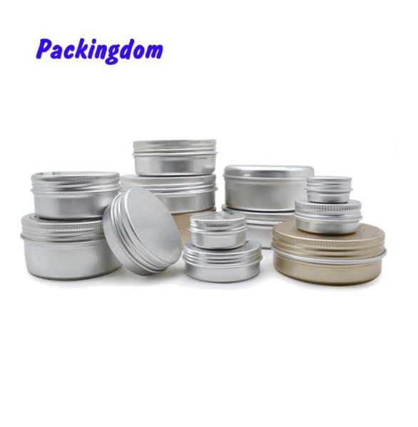 

50pcs 5g 10g 15g 20g 30g 50g 80g 100g 200g aluminum tin jar lip balm container empty candle jars metal containers cream pot box cx5230597